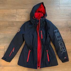TOMMY HILFIGER Women's 3-in-1 Systems Anorak Jacket w/Hood Navy Blue Red - Sz S